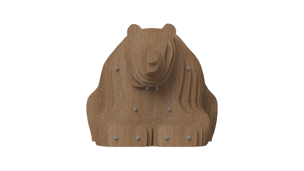 Параметрическая скамейка медведь 1420х690х980 SK00283