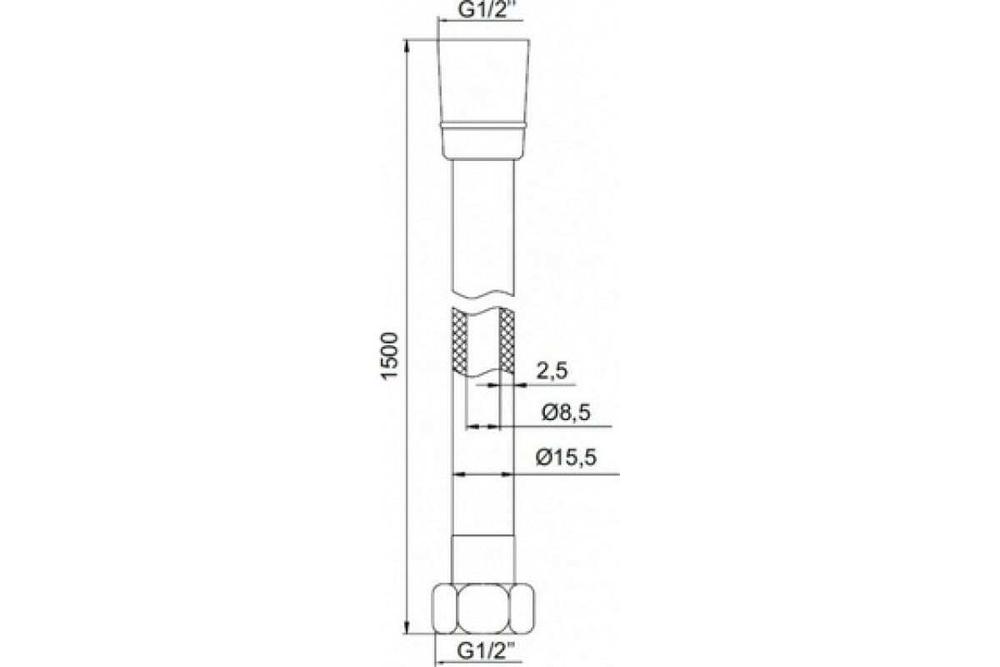 Шланг для душа IDDIS черный, ПВХ, 1.5 м 04P15BLi19