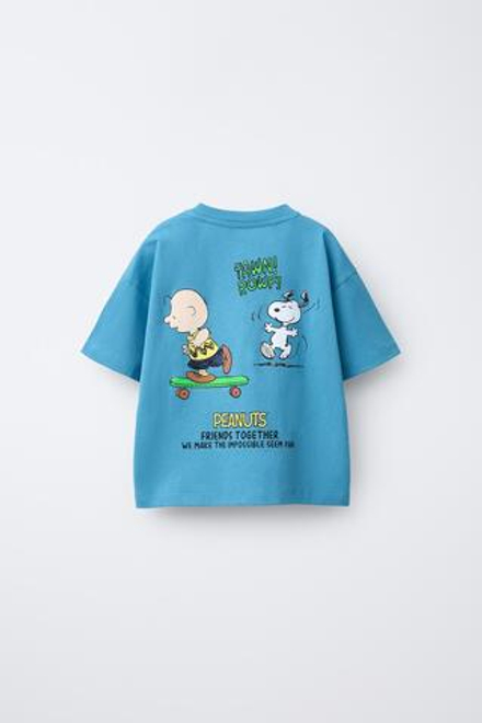ZARA ФУТБОЛКА SNOOPY PEANUTS™, ГОЛУБОЙ