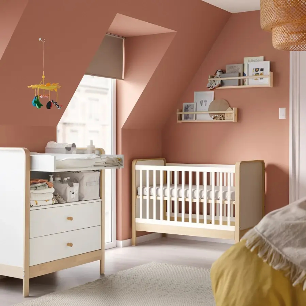 Комод с пеленальным столиком - ÄLSKVÄRD /АLSKVАRD IKEA/ АЛЬСКВАРД ИКЕА,  106х94 см, белый/под беленый дуб