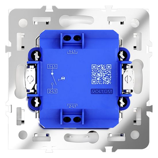 Выключатель встраиваемый VOLTUM S70 одноклавишный с подсветкой 10А, (белый глянцевый)