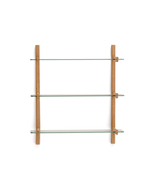 Модульный стеллаж Sitra из массива дуба с 3 стеклянными полками