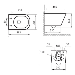 Унитаз подвесной безобдковый ART&MAX OVALE AM011CHR