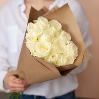 Flower bouquet of 11 Russian white roses