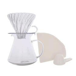 Набор для заваривания кофе: чайник и воронка, Hario, стекло, 600 мл