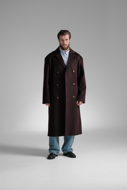 Пальто двубортное | burgundy