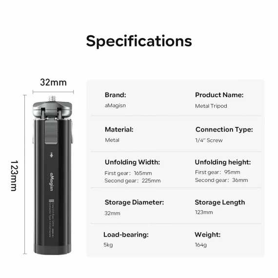 Мини трипод aMagisn Metal Mini Tripod