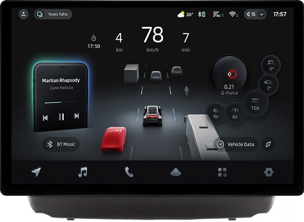 Магнитола для Hyundai iХ35, Tucson 2 2009-2015 (без штатного усилителя, рамка 10) - Teyes CC4-PRO монитор 13" 2K QLED на Android 13, Snapdragon 778G, 8+128, AI, CarPlay, DSP, 4G SIM-слот