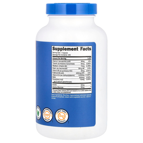Nutricost, Комплекс витаминов группы B, 462 мг, 240 капсул