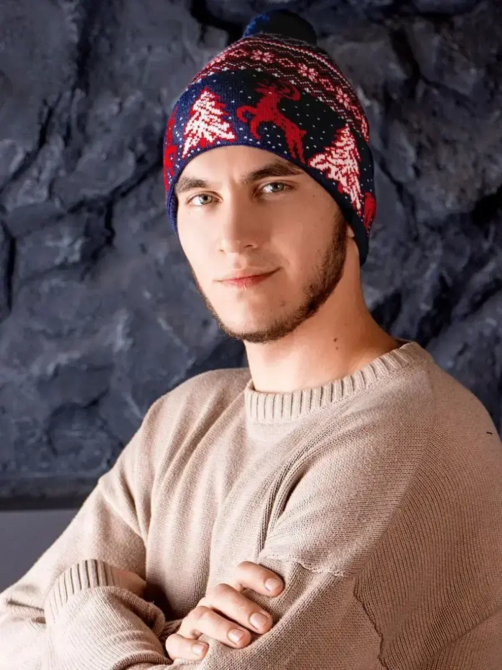 Шапка зимняя вязаная детская