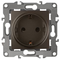 Розетка ЭРА Серия 12 12-2102-13 2P+E Schuko со шторками 16A-250В IP20 бронза | Эра 12
