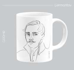 Кружка с принтом минимализм "Лермонтов"