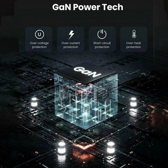 Сетевое зарядное устройство Ugreen CD226 USB-A + 3 x USB-C 100W GaN (90575) серый космос