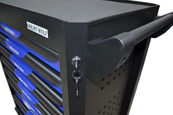 Инструментальная тележка с инструментом GW-7ST2 Blue (Great Wolf, 324поз), 7 ящиков, увеличенные колеса с тормозом, ЦЗ