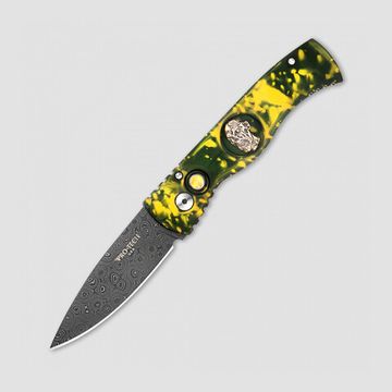 Складной нож Pro -Tech TR-2 PR/TR-2 Dam Zombi c клинком из стали Damascus, рукоять алюминий