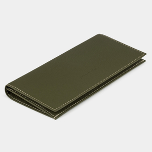 Кошелек кожаный, теленок зеленого цвета