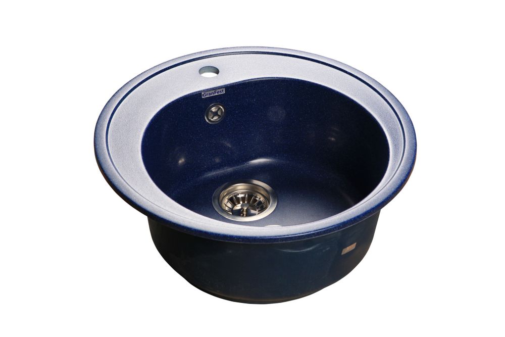 GRANFEST Мойка мрамор RONDO GF-R--510  D=510мм  синий   арт.GF-