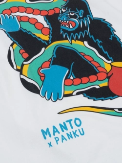 Футболка MANTO x Panku t-shirt STRUGGLE белая