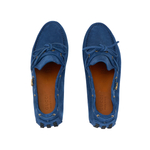 GUCCI Interlocking Suede Gommino Loafers Men"s Blue