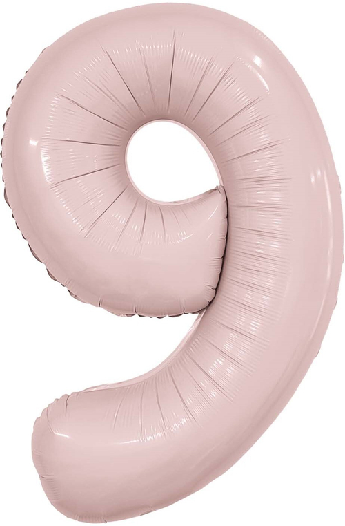 Цифра 9 пыльная роза 40" Agura