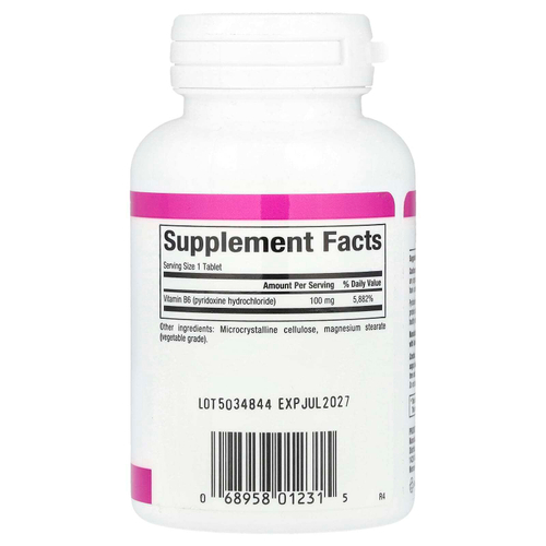 Natural Factors, витамин B6, 100 мг, 90 таблеток