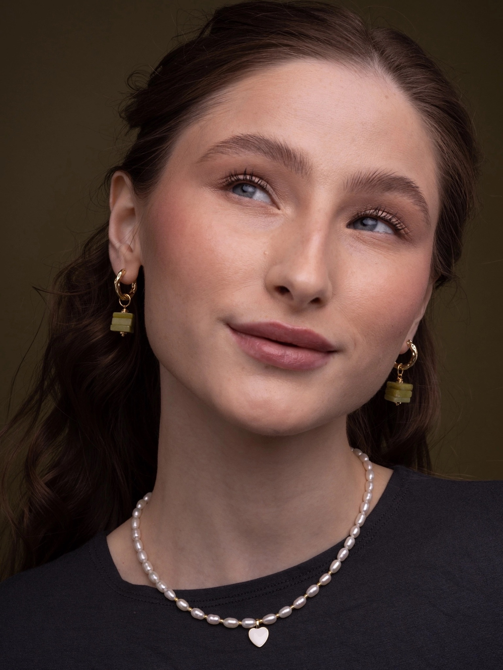 Серьги Нефрит