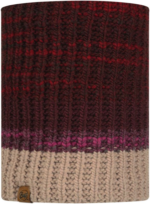 Вязаный шарф-труба с флисом Buff Neckwarmer Knitted Polar Alina Maroon Фото 2