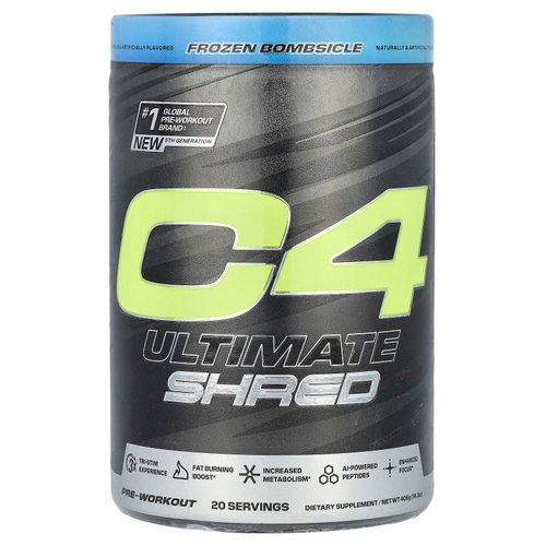 C4 / Cellucor, C4, Ultimate Shred, перед тренировкой, Frozen Bombsicle, 406 г (14,3 унции)