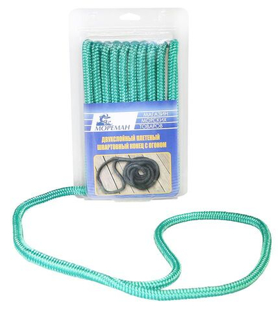 Плетеный швартовный конец, 9,5 мм x 6 м, зеленый (10255162)