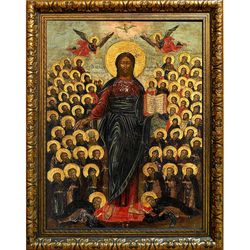 Всемилостивый Спас. Икона Иисуса Христа на холсте.