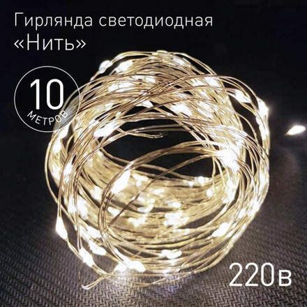 ENIN -10NW ЭРА Гирлянда LED Нить 10 м теплый свет 220V