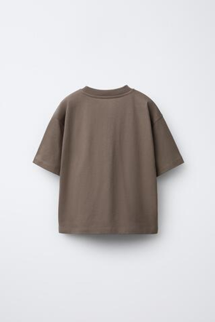 ZARA ФУТБОЛКА ЗВЕЗДА С ЛЮВЕРСАМИ, КОРИЧНЕВЫЙ