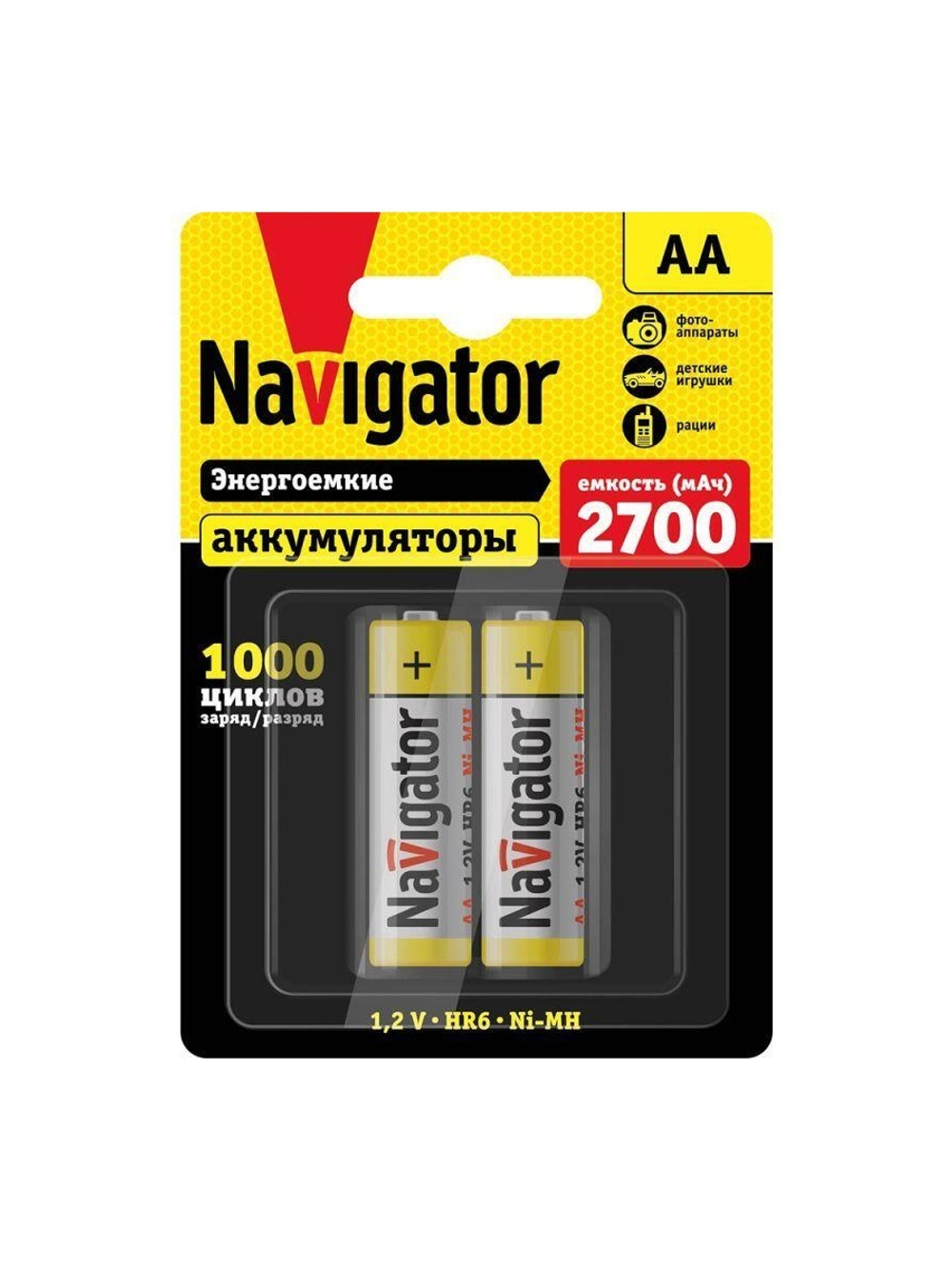Аккумулятор AA/HR6 94 465 NHR-2700-HR6-BP2 (блист.2шт) Navigator 94465