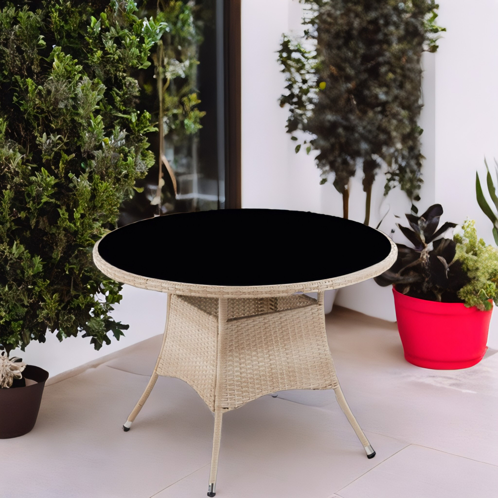 Стол из искусственного ротанга ЭММА «EMMA» (WOOD) D105 см