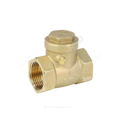 Клапан обратный латунь поворотный 3003 Ду 15 Ру40 Тмакс=100 оС ВР 1/2" заслонка латунь Aquasfera 3003-01