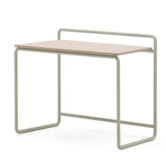 Tinn Письменный стол из ясеневого шпона с бежевой металлической конструкцией, 75 x 45,5
