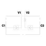 Гидрозамок двухсторонний  VBPDE 1/2"L C/RUBINETTO SX (левый)