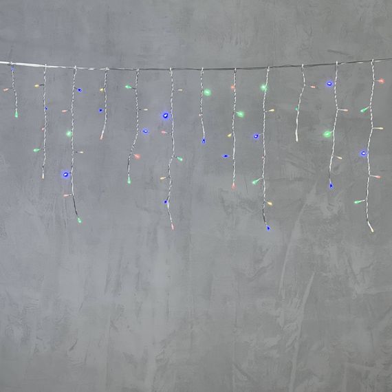 Светодиодная бахрома 4,9*0,5 м., 240 разноцветных LED ламп, прозрачный провод ПВХ, Beauty Led (PIL240-10-2M)