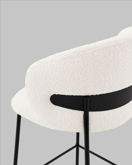 Стул полубарный Snow букле белый