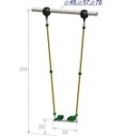 Качели для качания стоя высотой 300 см, диаметр крепления на трубу 76 мм