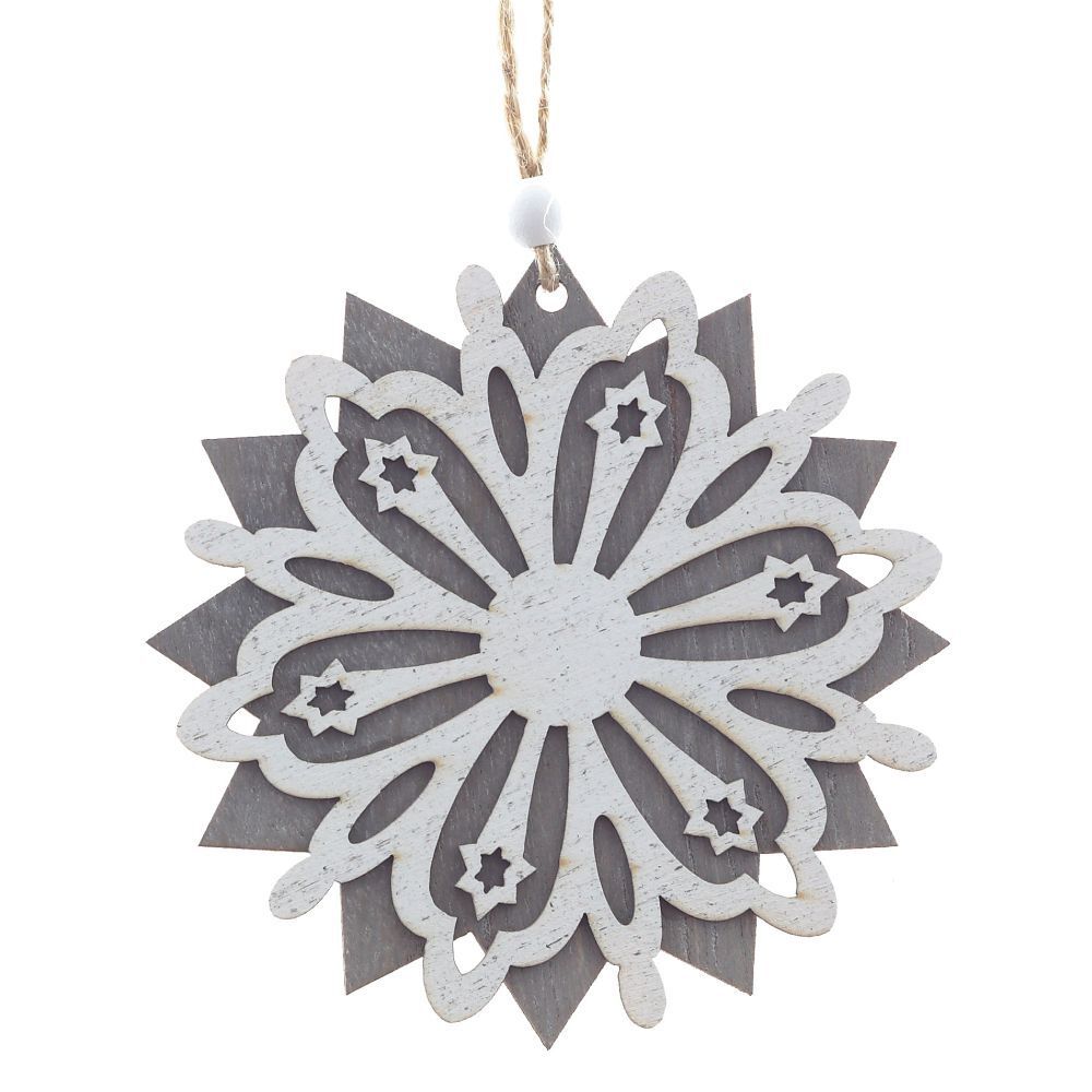 GAEM Украшение новогоднее "Снежинка", L10 W10 H22 см, 3в.
