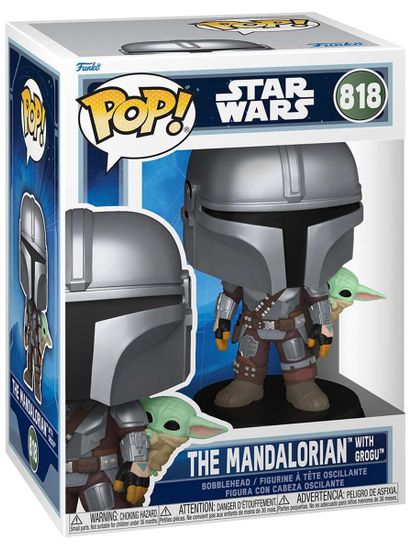 Фигурка Funko POP! Bobble Star Wars M & G Mandalorian w/Grogu (On Back) (818) 90443 / Фигурка Фанко ПОП! по мотивам вселенной "Звездные войны", Мандалорец