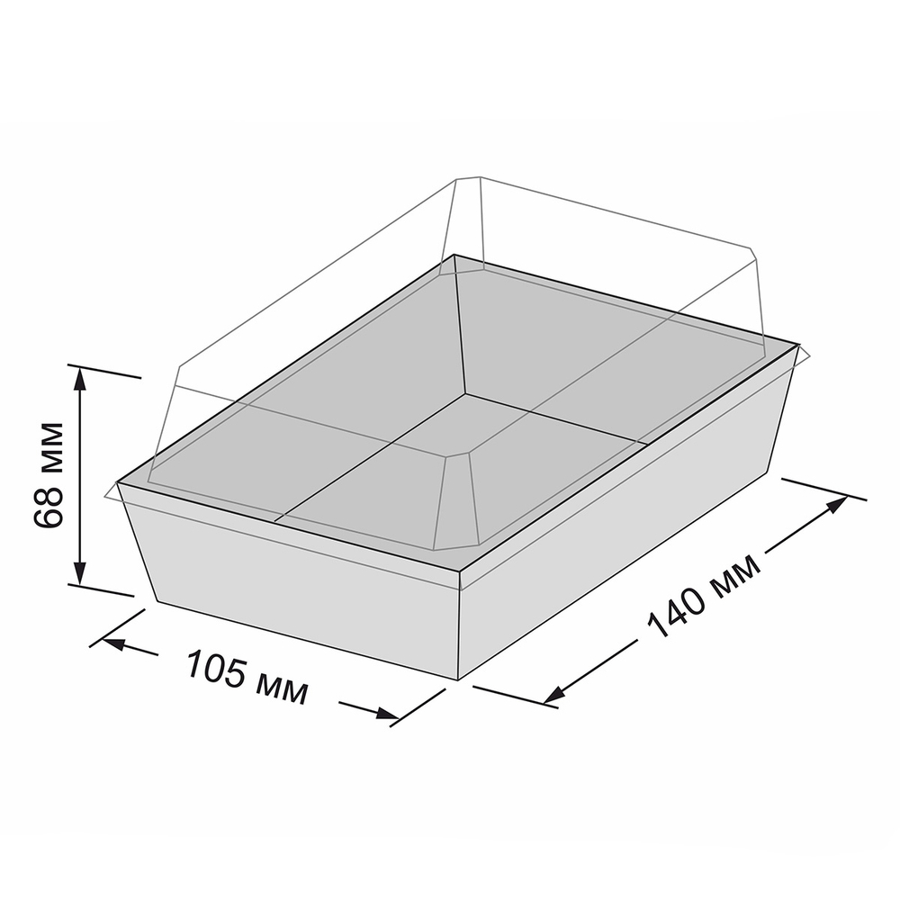 Контейнер бумажный Ant Box White с крышкой 500 мл 11-14 (105x140x68) 1/450