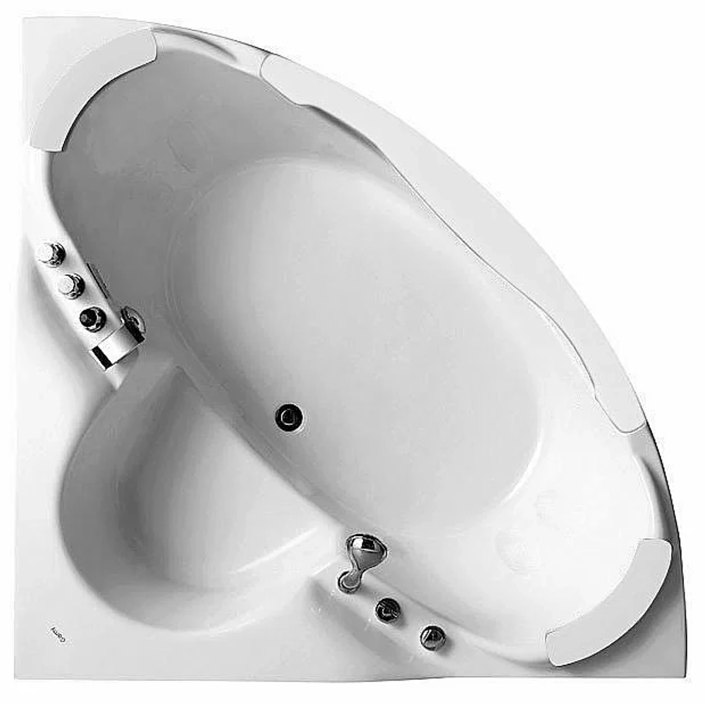 Ванна акриловая Gemy Glass Panel G9025-II K 155х155 белая с гидромассажем