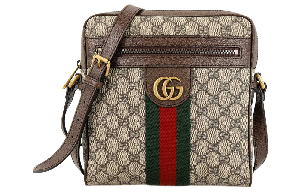GUCCI Ophidia Small Messenger Bag Beige/Ebony Maple