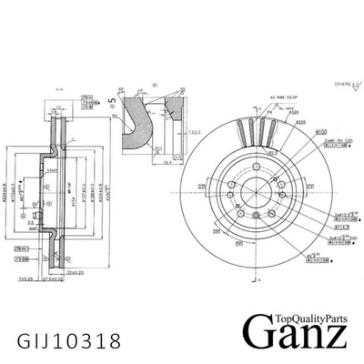 Диск тормозной передний с покрытием H8 2WD/4WD 2.0 (13-17) GANZ GIJ10318