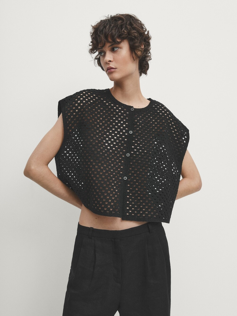 Massimo Dutti Топ-накидка, черный