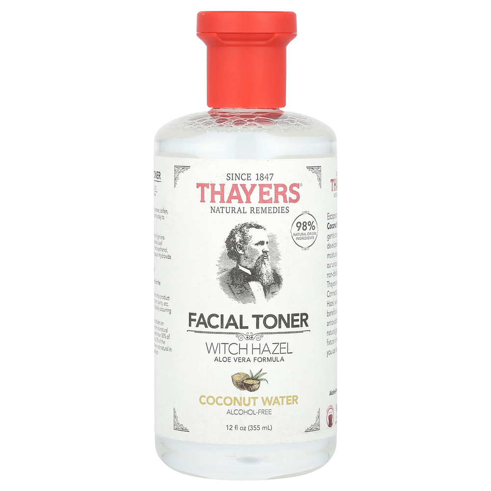 Thayers, Тоник для лица с гамамелисом, без спирта, кокосовая вода, 355 мл (12 жидк. унц.)