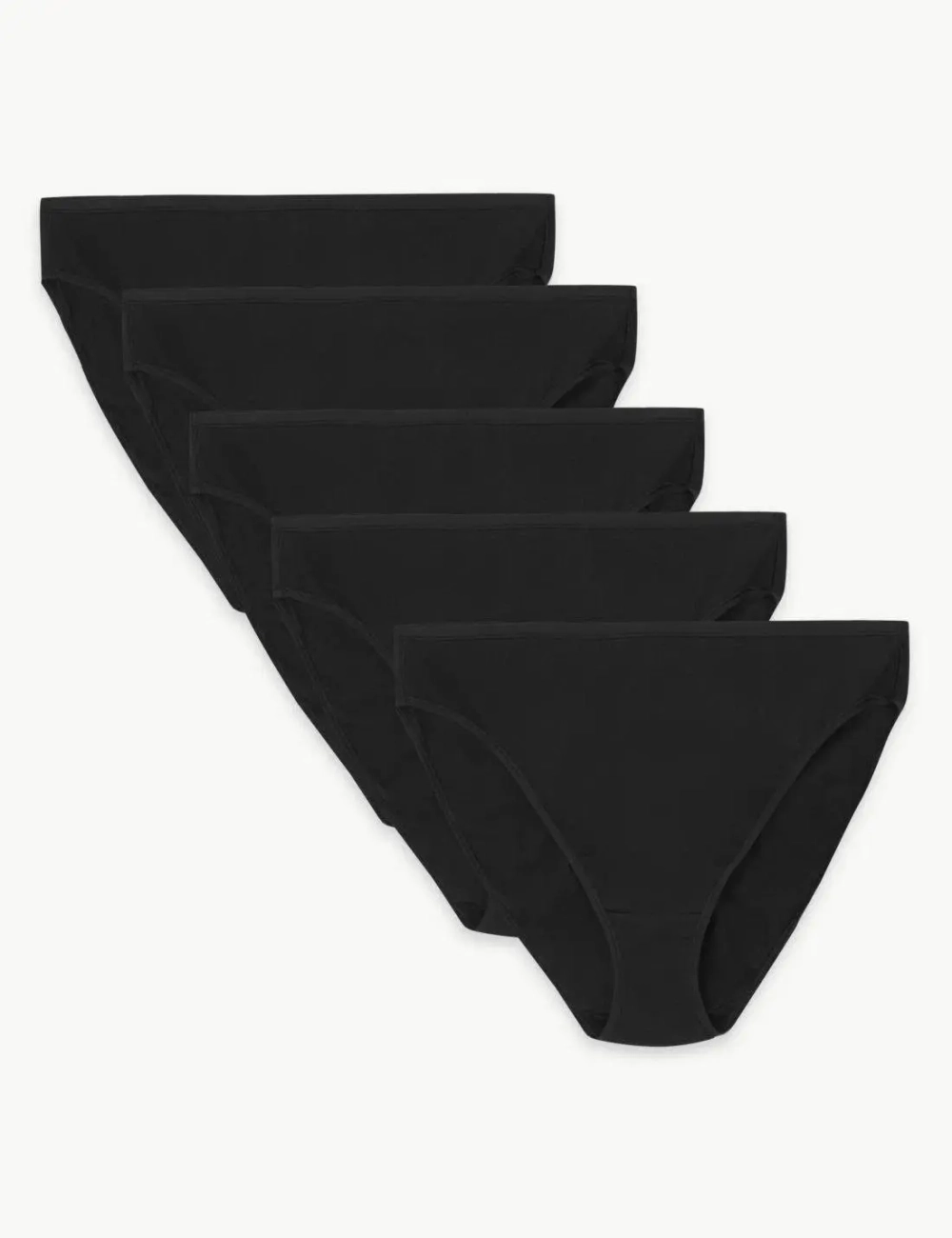 M&S Набор из 5 бесшовных трусиков, черный
