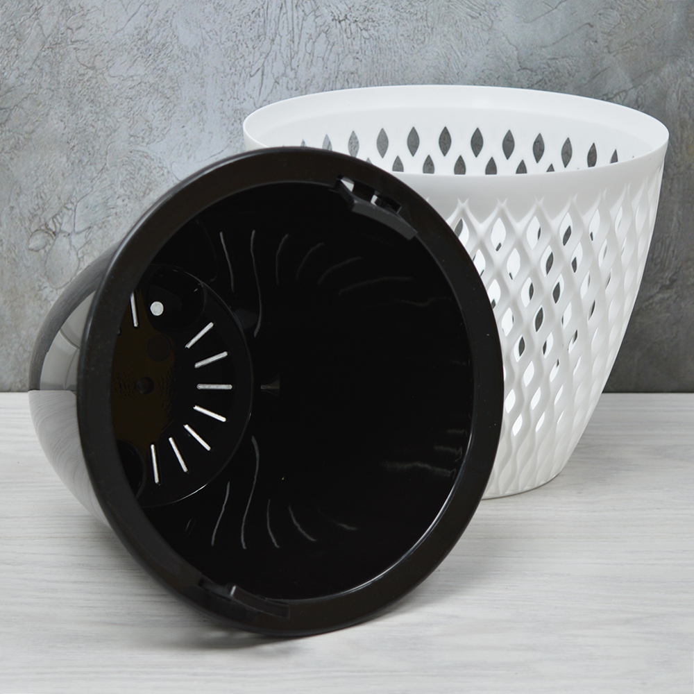 Кашпо Версаль 3л, белый/чёрный